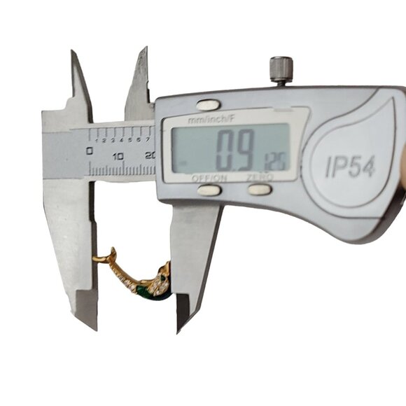 Krementz Gold Tone Green Enamel Clear Rhinestone Dolphin Lapel Scatter Pin, K134 - Picture 6 of 7